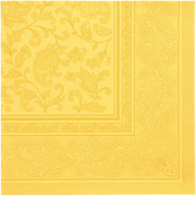 50 Servetten ROYAL Collection 1/4 vouw 40 cm x 40 cm geel Ornaments
