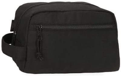 Famanu - toilettas met twee vakken, aanpasbaar, zwart, 25 x 15 x 10 cm, polyester van Joumma Bags, Zwart, Eén maat, Make-uptas met twee vakken, aanpasbaar
