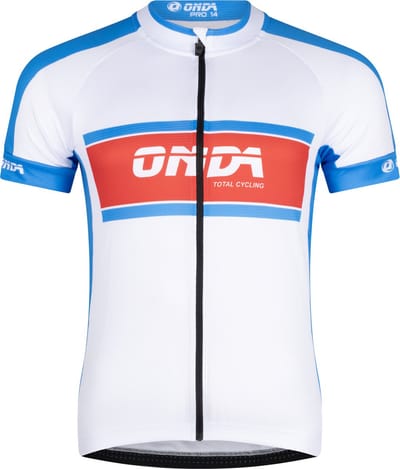 ONDA Fietsshirt korte mouw heren Wit Rood Blauw - Pro Minho - S