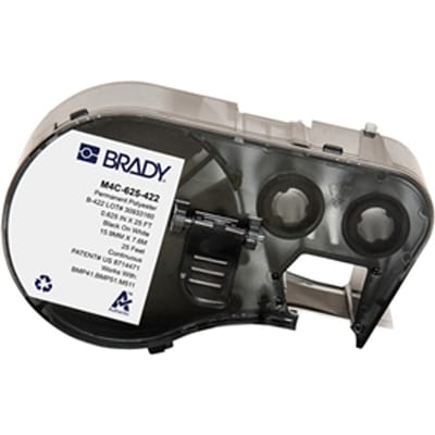 Brady M4C-625-422 polyester labels zwart op wit | 15,88 mm x 7,62 m (origineel)