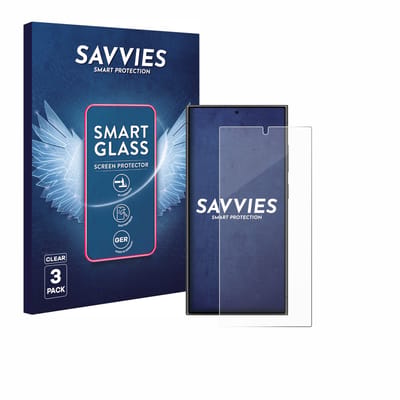 3 Stuks Savvies Screenprotector - geschikt voor Samsung Galaxy S24 Ultra - beschermfolie glas transparant