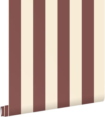 ESTAhome behang strepen bordeaux rood en wit - 0.53 x 10.05 m - 131978