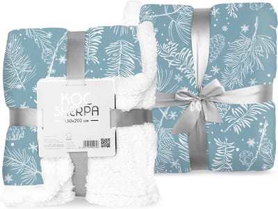 Kerst Sherpa Fleece Deken, Winter - 150 x 200 cm - Polyester