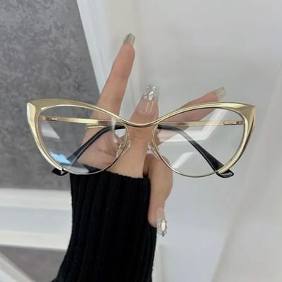 Lunettes de soleil design œil de chat décontractées pour femme homme monture en alliage métallique lunettes de soleil de luxe pour femme homme style rétro y2k Oculos De Sol Other