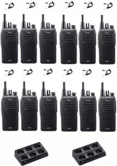 Set van 12 Icom IC-F29DR3 Digitaal met beveiliging headsets en multilader