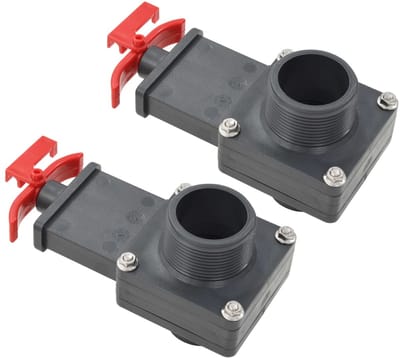 Zwembad Afsluitkraan 2 stuks - Pool Gate Valve 1.5" (38 mm) met Vergrendelingsclip - Chloorbestendig ABS - Regelkraan voor Zwembadslangen en Verwarmingssystemen - Universele Aansluiting