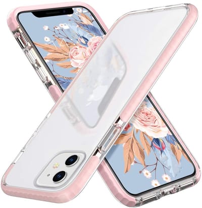 Hoesje Geschikt voor iPhone 12 / 12 Pro Hoesje - Transparant Anti Shock backcover met Bumper Roze