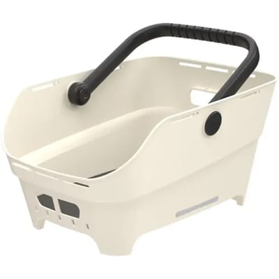 Basil Cento Neo Multisysteem NX achter - off white- gerecycled kunststof - 21L - geïntegreerde anti-slipmat - reflectiedetails
