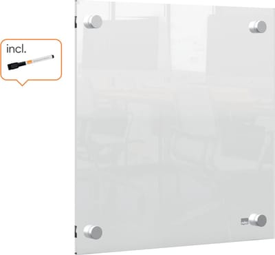 Nobo Draagbaar, Droog Uitwisbaar Mini Whiteboard voor aan de Muur - Inclusief Marker - 30 x 30 cm - Transparant Acryl
