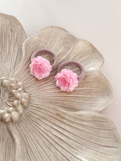 Haarelastiek Rose - Licht Roze - Haarelastieken voor Meisjes & Kinderen - Haarelastiekje - Haaraccessoires voor Peuters & Kleuters - Haarelastiekjes