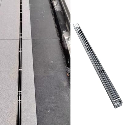Kanaalafvoer met rooster - Lineaire afvoer - Water afvoeren - Verdikt roestvrij staal - 100 cm lengte - Zilverkleurig