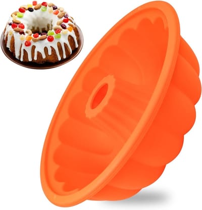 Kugelhopf Cakevorm van Silicoon, Antikleef Bakvorm voor Mousse, Chocolade en Aardbeientaart, 24 x 24 x 7.5cm