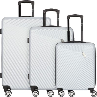 mano Don Carlo 4-wiel kofferset 3st. - Harde bagage - TSA slot - silber