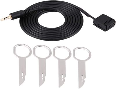 Audio Aux Kabel - Muziek Adapter - Auto Muziek Luisteren - Inclusief Radio Tools - 148cm Lengte - Zwart