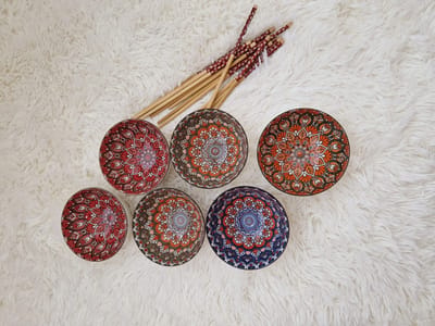 Serviesset - Serviesset 6 personen - Handgemaakte keramische schaaltjes - Schaaltjes - Servies - bohemian schaaltjes