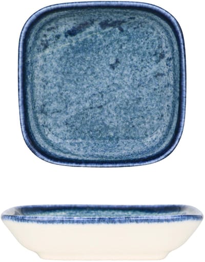 Kütahya Porselen Serveerschaal - Blue Stone - Porselein - 10x10 cm (80cc) - set van 2