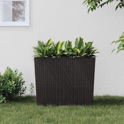 vidaXL - Plantenbak - met - uitneembare - bak - rattan-look - 12/44 - L - PP - bruin