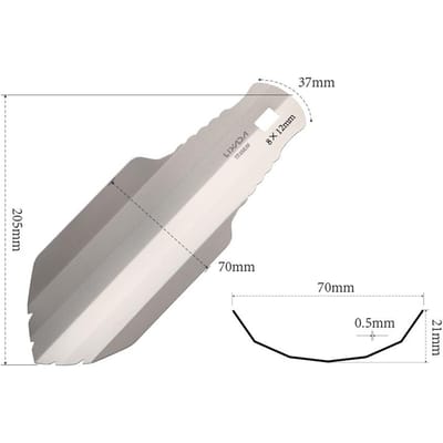 Lixada Titanium Tuin Hand Schep Outdoor Kamperen Wandelen Backpacken Troffel met Clip Shovel