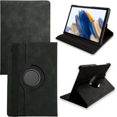Casemania Hoes Geschikt voor Samsung Galaxy Tab S10 FE Plus - Charcoal Gray - Draaibare Tablet Book Cover met Standaardfunctie