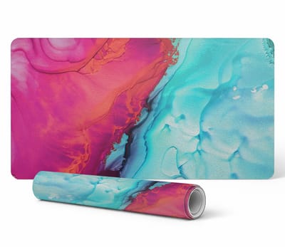 Decoratieve bureauonderlegger voor werk en studie, abstract golfmotief, 90x45 cm