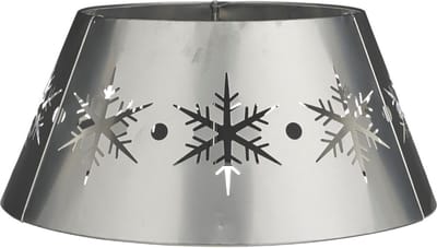 House of Seasons Kerstboomrok - H26 x D50,5 cm - Metaal - Grijs/zilver kleur