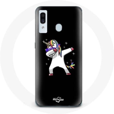 Coque de protection - Dab - Samsung Galaxy A20 - Licorne - Souple - Multicolore pur