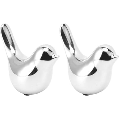 2 Stuks Gegalvaniseerde Keramische Vogeldecoratie Scandinavische Stijl Moderne Abstracte Vogelbeeldje Huis Desktop gray