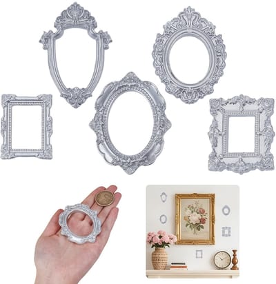 Dailygoods- Fotolijsten Mini - 5 Stuks - Antieke Barok - Vintage-Stijl - Tafelfotolijst - Harsframe - Bruiloftsdecoraties - Mini-frames