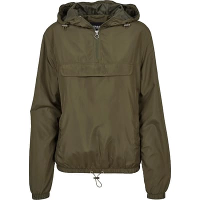 Urban Classics Basic Windrunner Dames Windbreaker - olijf - S