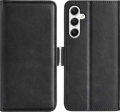 MobyDefend Hoesje - Geschikt voor Samsung Galaxy A35 - Luxe Wallet Book Case (Sluiting Zijkant) - Zwart