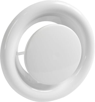 Rond Plaatventiel Ø150 mm voor Badkamer, Keuken en Kantoor - Wit Metaal Ventilatiesysteem