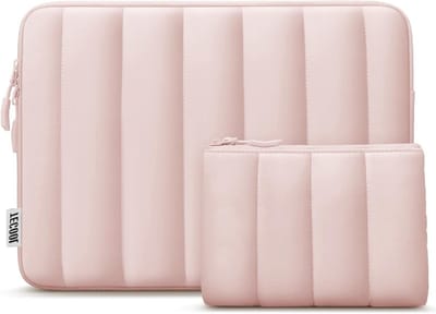 Laptop Tas voor 13.3 Inch MacBook Air & Pro, Puffy Waterdichte Bescherming voor Acer, Dell, Lenovo, HP - Roze