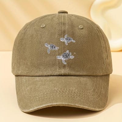 Casquette de Baseball Unisexe Imprimé Tortue Avec Sangle Réglable Casquette Duckbill Décontractée d'Extérieur Convient Pour les Sports d'Extérieur Et la Protection Solaire Adjustable brown