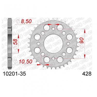 Couronne de transmission Afam pour Moto Honda 125 CG 1977 à 2003 AF21020135 Neuf