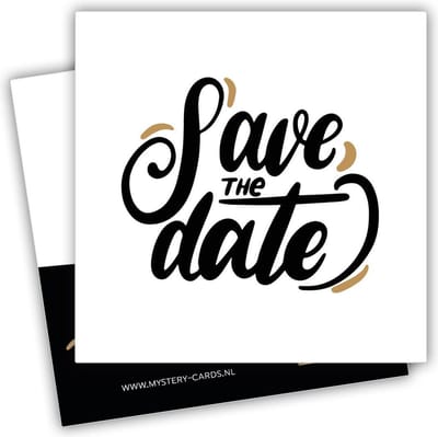 Mystery Card Save the date - (Zet alvast in de agenda) - Kaart met geheime boodschap