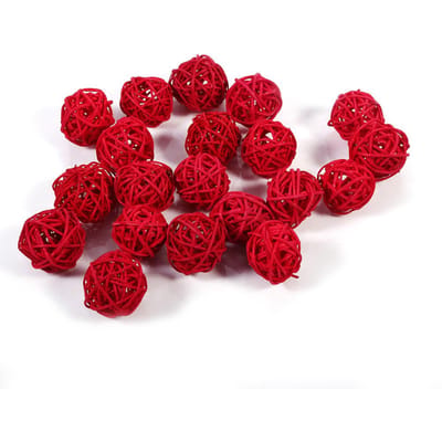 Lot de 20 boules décoratives en rotin pour décoration de mariage, de Noël, d'anniversaire