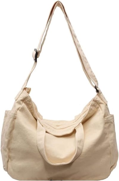 Vintage Canvas Schoudertas - Grote Shopper - Crossbody Tas - Casual Design