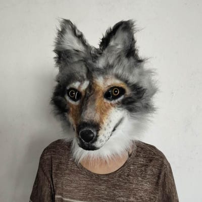 Hond Latex Masker Pluche Speelgoed Carnaval Cosplay Feest Attributen Volwassen Volledig Gezicht Verkleedkostuum Halloween Grappig Bont Dier Wolf Maskers black