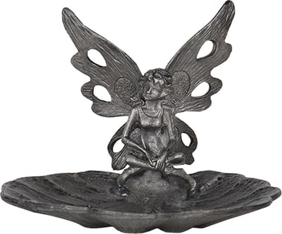 Clayre & Eef Decoratie Vlinder 11x10x8 cm Grijs Kunststof Decoratief Figuur Decoratieve Accessoires Woonaccessoires