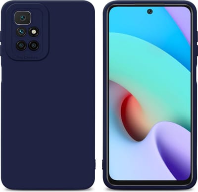 Cadorabo Hoesje geschikt voor Xiaomi RedMi 10 in FLUID DONKER BLAUW - Beschermhoes gemaakt van flexibel TPU silicone Cover Fluid Case