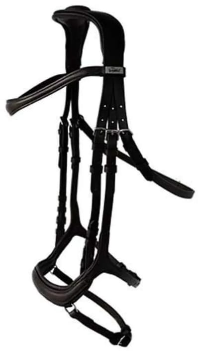 Lexhis Iedra Bit Rubber Reins Hoofdstellen Zwart Full
