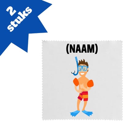 Akyol - zwem met eigen naam brillendoekjes - Zwemmen - zwemmer - sport - 17,8 bij 17,8 cm - 2 stuks