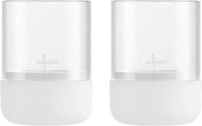 Windlicht Set - Kaarsenhouder - Sfeerverlichting Binnen - Betonlook met Glas - XS - Wit