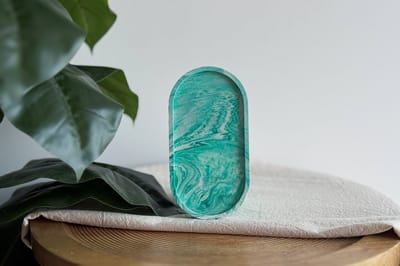 DIY Hobbypakket Giethars schaal groen - Hobbypakket - Volwassenen knutselpakket - gietharspakket
