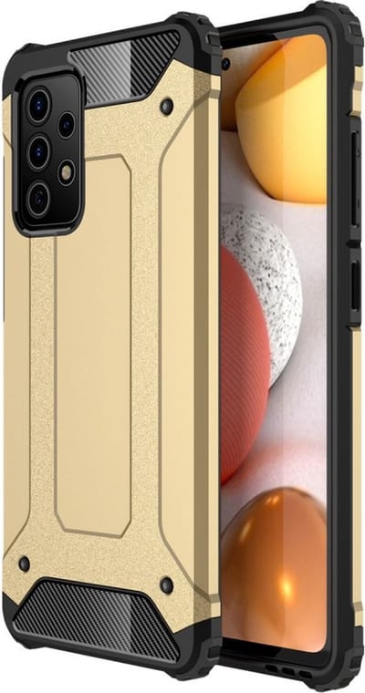 Coverup Hoesje - Geschikt voor Samsung Galaxy A72 Hoesje - Coverup Armor Hybrid Back Cover - Goud