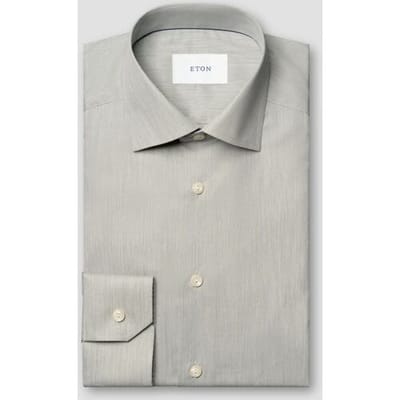 Eton Overhemd Albini Organic Cotton Mélange Yarn Fine Twill Licht Groen / male
