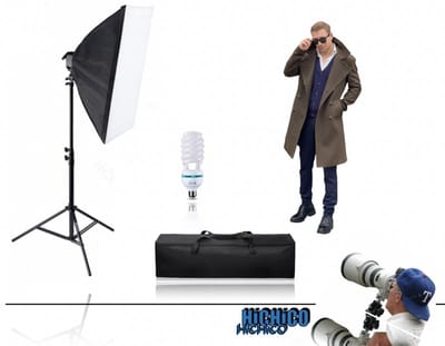 HiCHiCO® Softbox Studiolamp Complete Set - Softbox fotografie 50x70cm Hoogte Aanpassen 60-210 cm - Foto Studio Achtergrond Support System Softbox Paraplu tripod Stand - fotolamp fotografie softbox