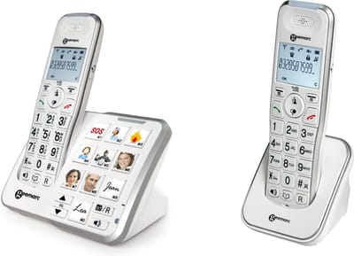 GEEMARC AmpliDECT295-PHOTO Duoset DECT draadloze telefoon met FOTO-toetsen - 30 dB GELUIDSVERSTERKING - SLECHTHORENDEN - 2x handsets - Beantwoorder