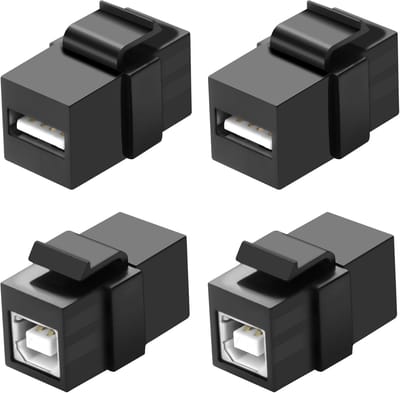 USB B naar USB A Keystone Adapter Paneelmontage Soldeerloos voor PC Printer Scanner