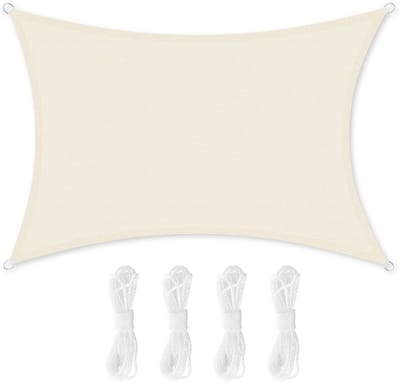 SONGMICS - Schaduwdoek - Zonnezeil - Schaduwdoek van HDPE - Lucht- en Waterdoorlatend - Voor Terras Tuin Balkon Camping